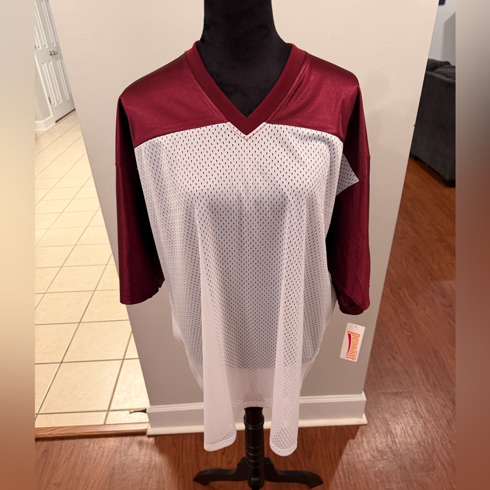 NWT Pennant Maroon & White Mesh Football Jersey XL